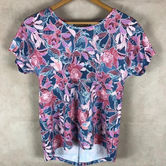 IDEOLOGY Floral Short Sleeve T-shirt NWOT SMALL - Picture 2 of 12